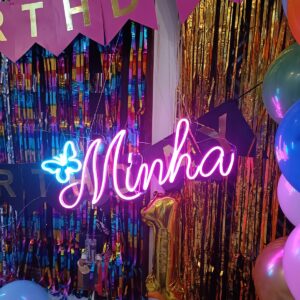 Neon Name With Butterfly
