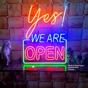 Yes! We Are Open Neon Sign Board