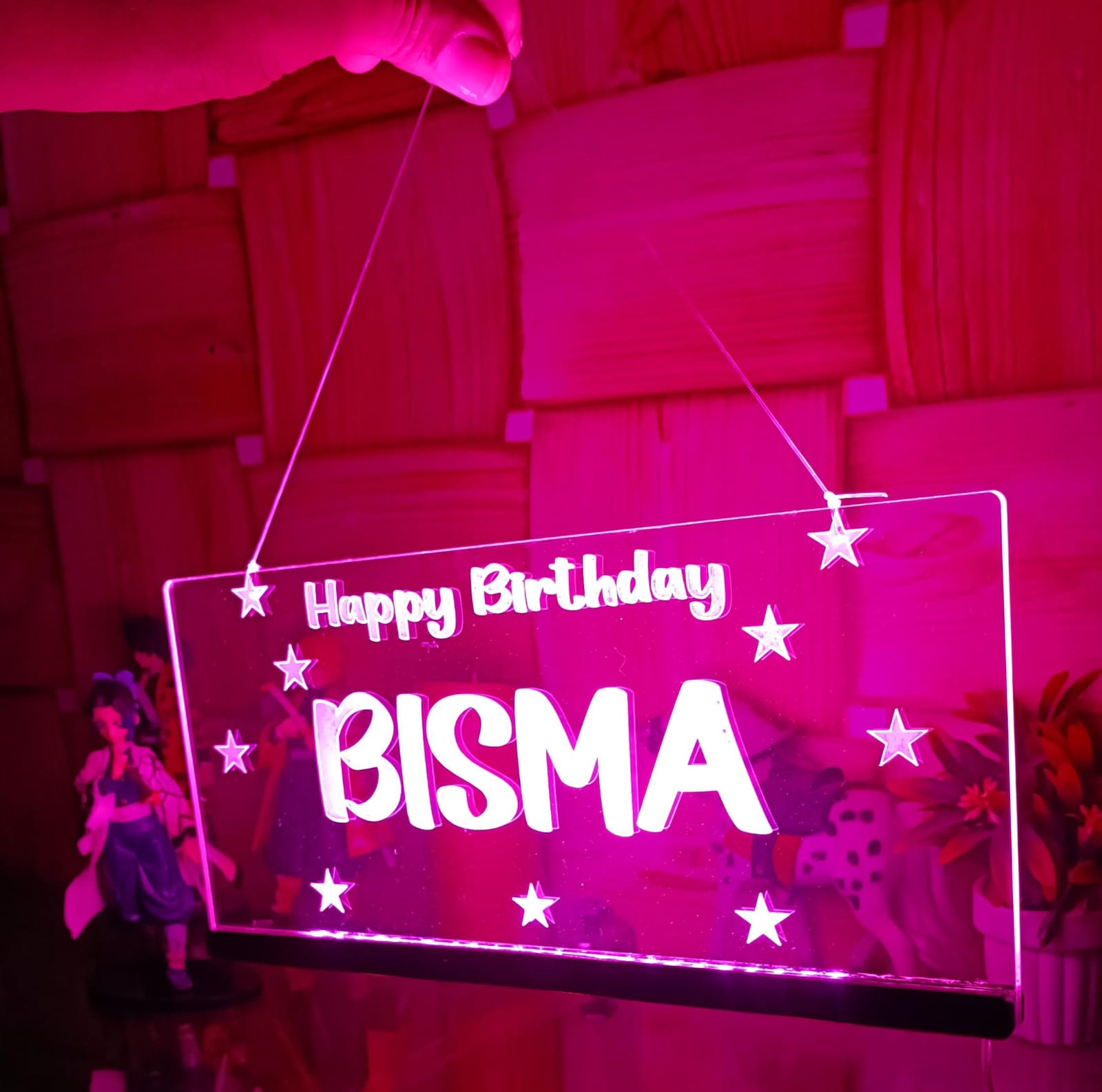 Happy Birthday LED 3D Name Plate – Custom Acrylic Light - Image 10