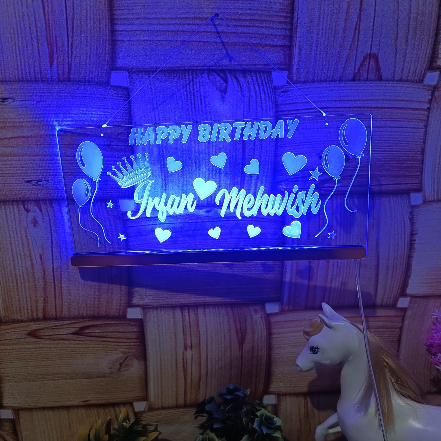 Happy Birthday LED 3D Name Plate – Custom Acrylic Light - Image 3