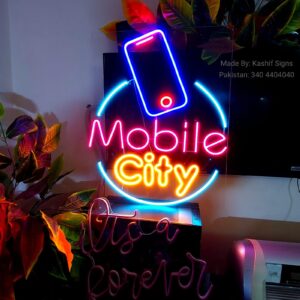 Mobile Shop Neon Light Sign Board