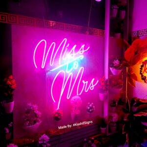 Miss to Mrs Neon Light Sign – Perfect Bridal Shower & Wedding LED Decor