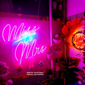 Miss to Mrs Neon Light Sign