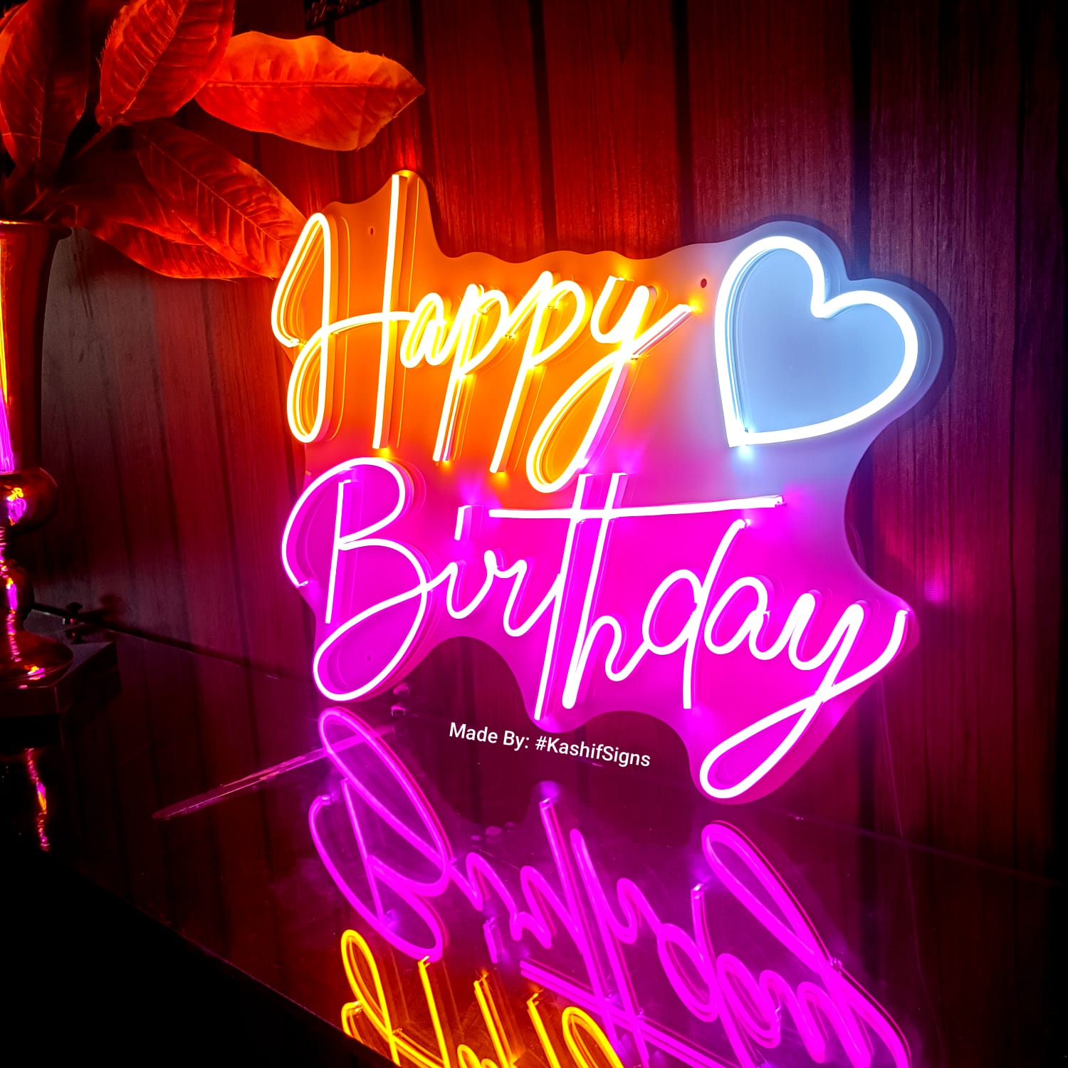 Happy Birthday Neon Light Sign- Neon Sign Happy Birthday with heart - Image 4