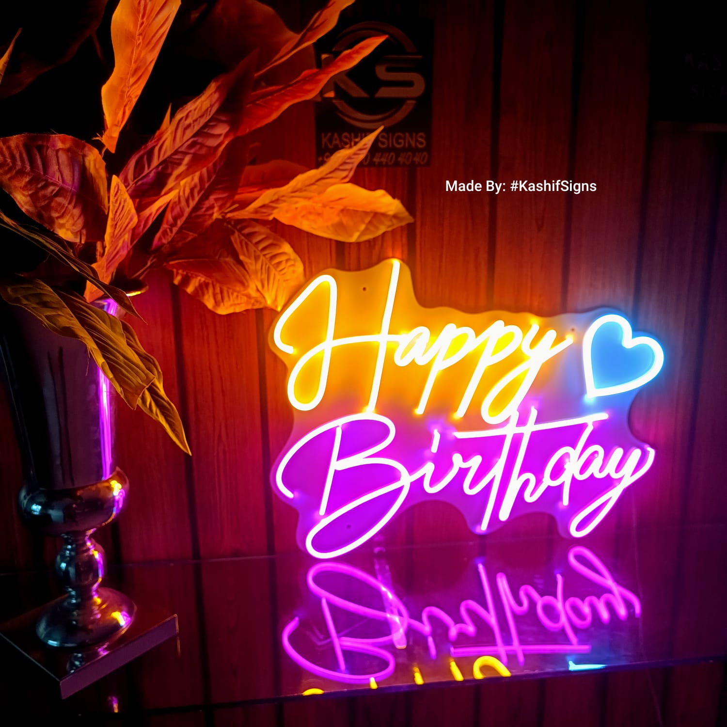 Happy Birthday Neon Light Sign- Neon Sign Happy Birthday with heart - Image 3