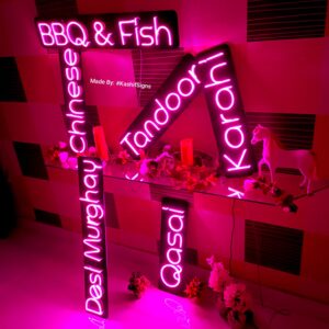ustomised Neon Light Tags for Restaurants, Marts, and Stores