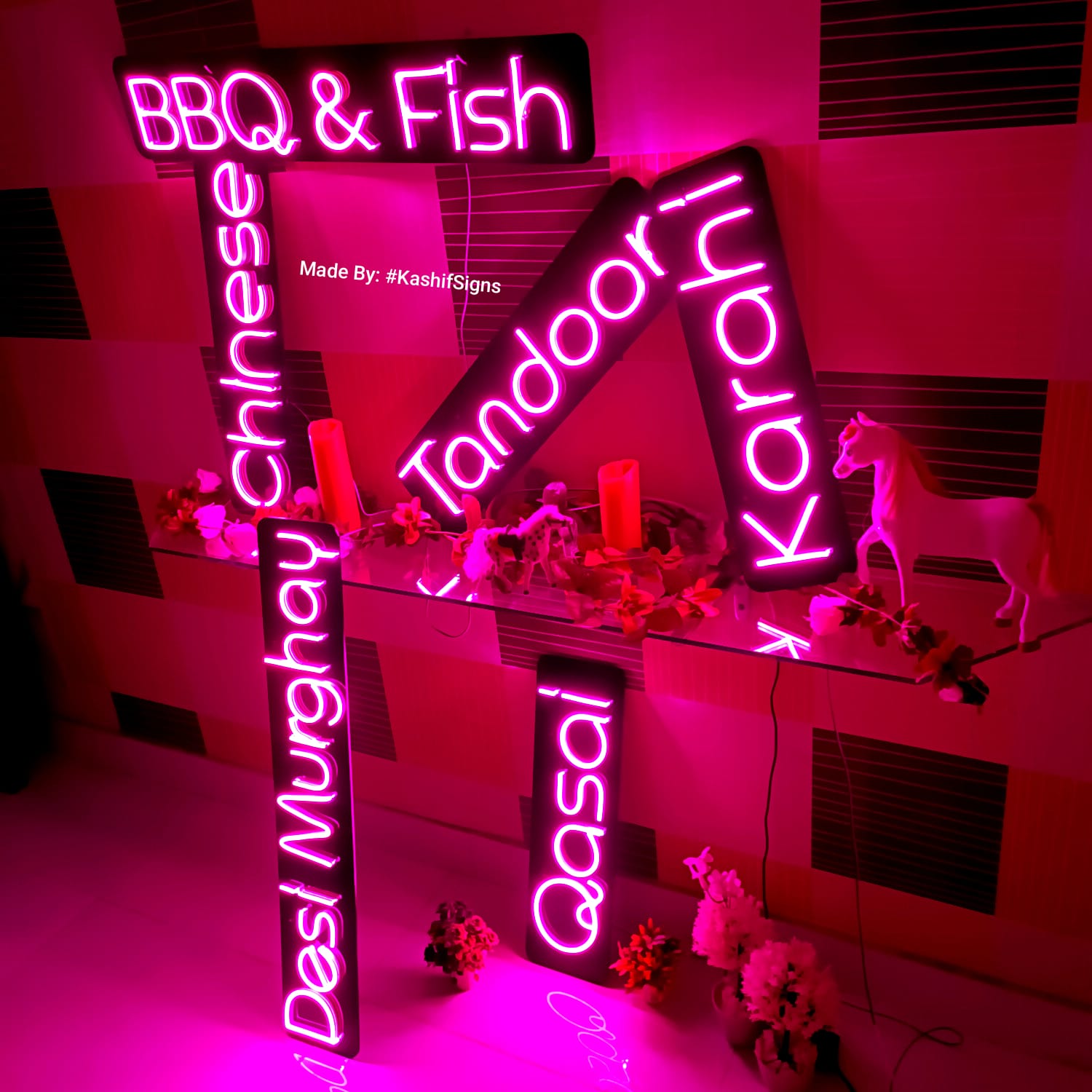 ustomised Neon Light Tags for Restaurants, Marts, and Stores