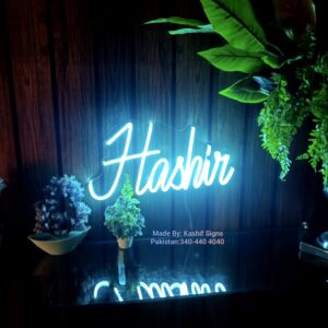 Neon Light Name Hashir made by Kashif Signs