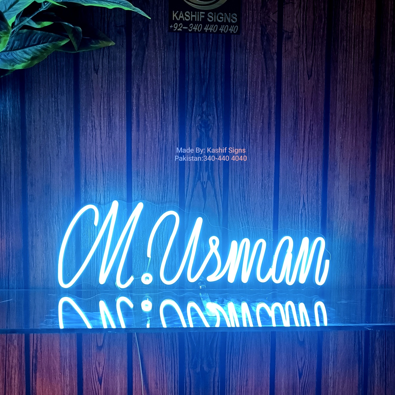 Neon Light Name M. Usman made by Kashif Signs