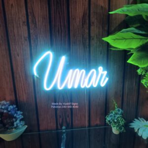 Neon Light Name Umar made by Kashif Signs